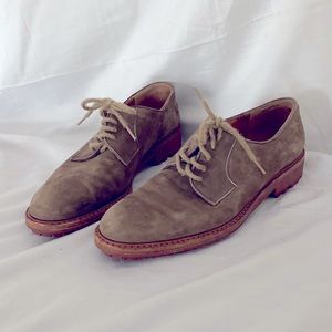 Women’s Ferragamo Brown Suede Oxford Shoes